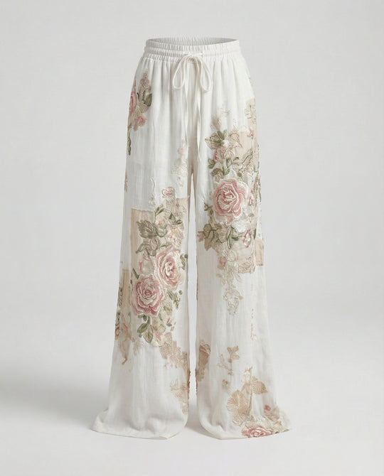Damen Haremshose Boho Patchwork