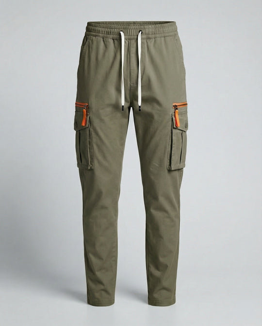 Herren cargo Hose mit innovativen Taschen und elastischem Bund Hedi-Mode