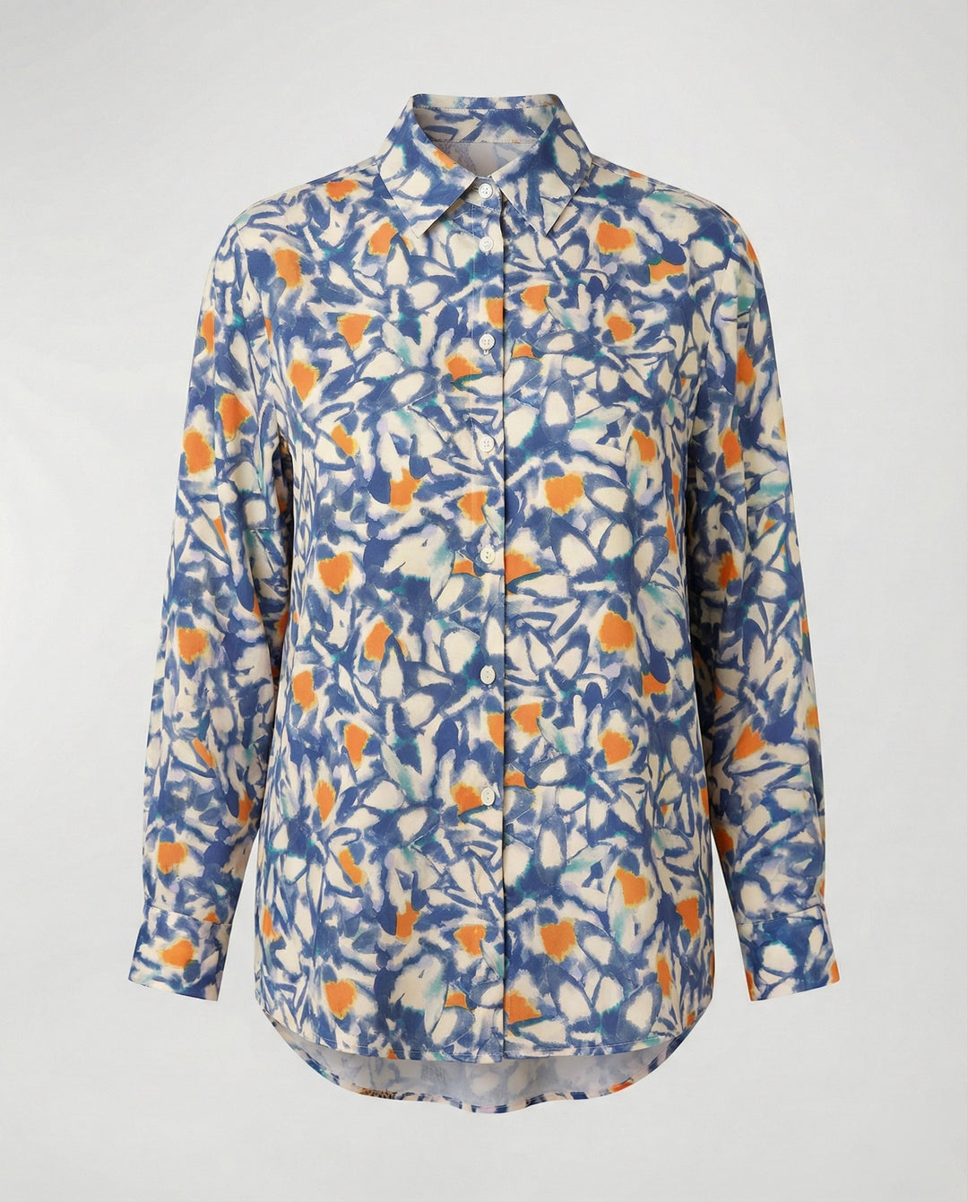Leichte Hemdbluse Damen Aquarell Blumen