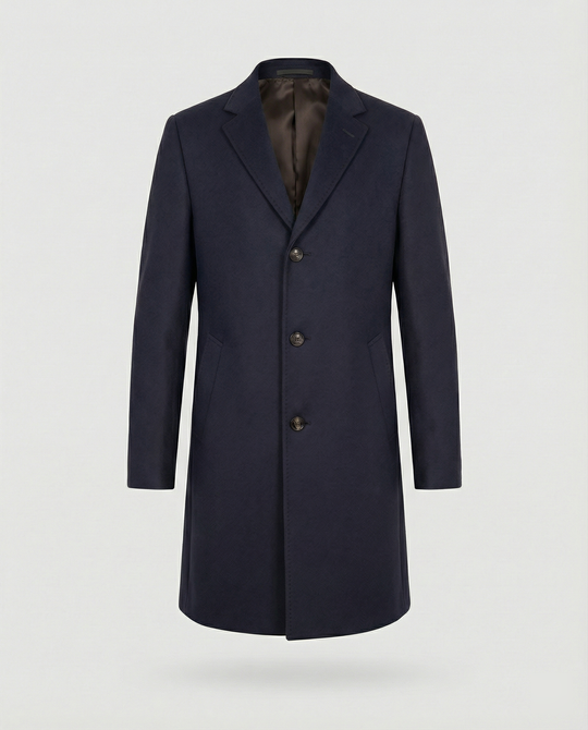 Herren eleganter Wollmantel mit klassischem Revers und praktischen Taschen EB
