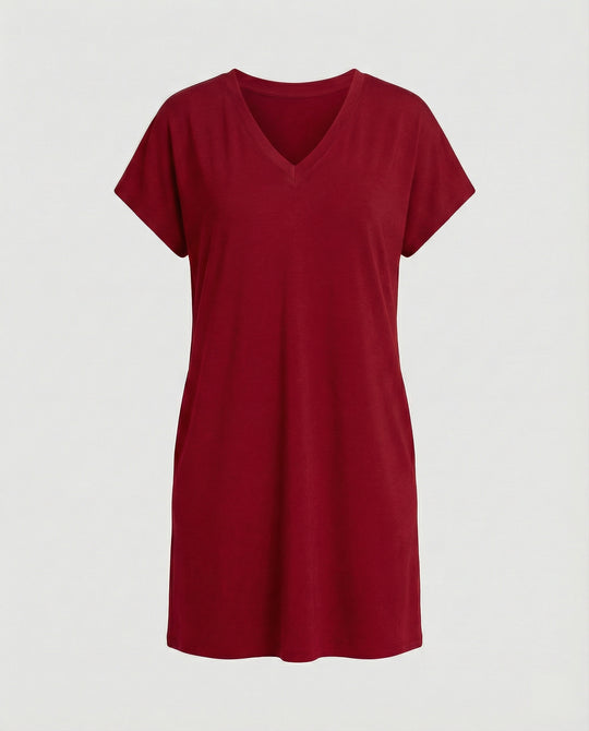 Freizeitkleid Damen mit V-Ausschnitt