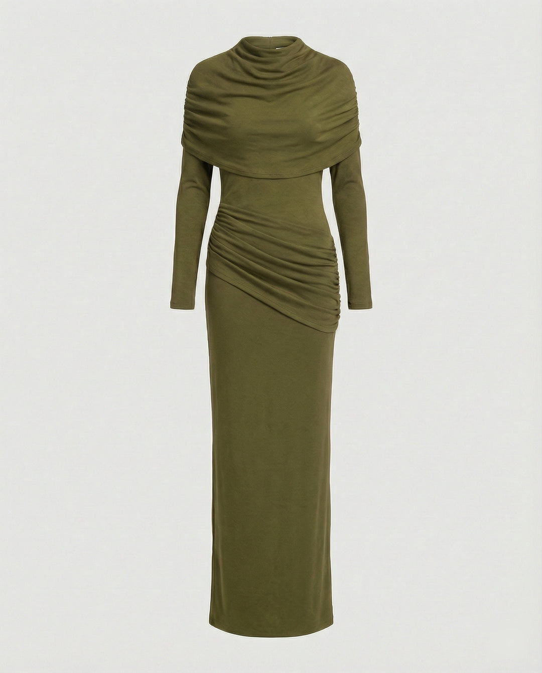Damen Maxikleid mit Drapierung