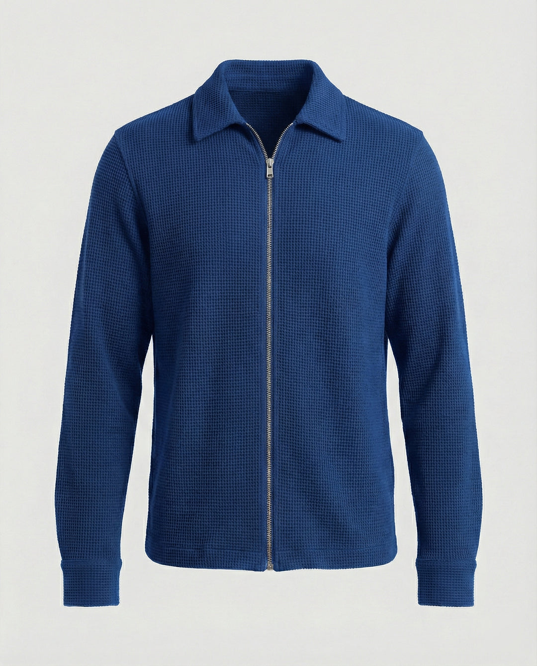 Herren Eleganter Langarmshirt mit strukturierter Oberflächenbeschaffenheit und hochwertigem Reißverschluss EB