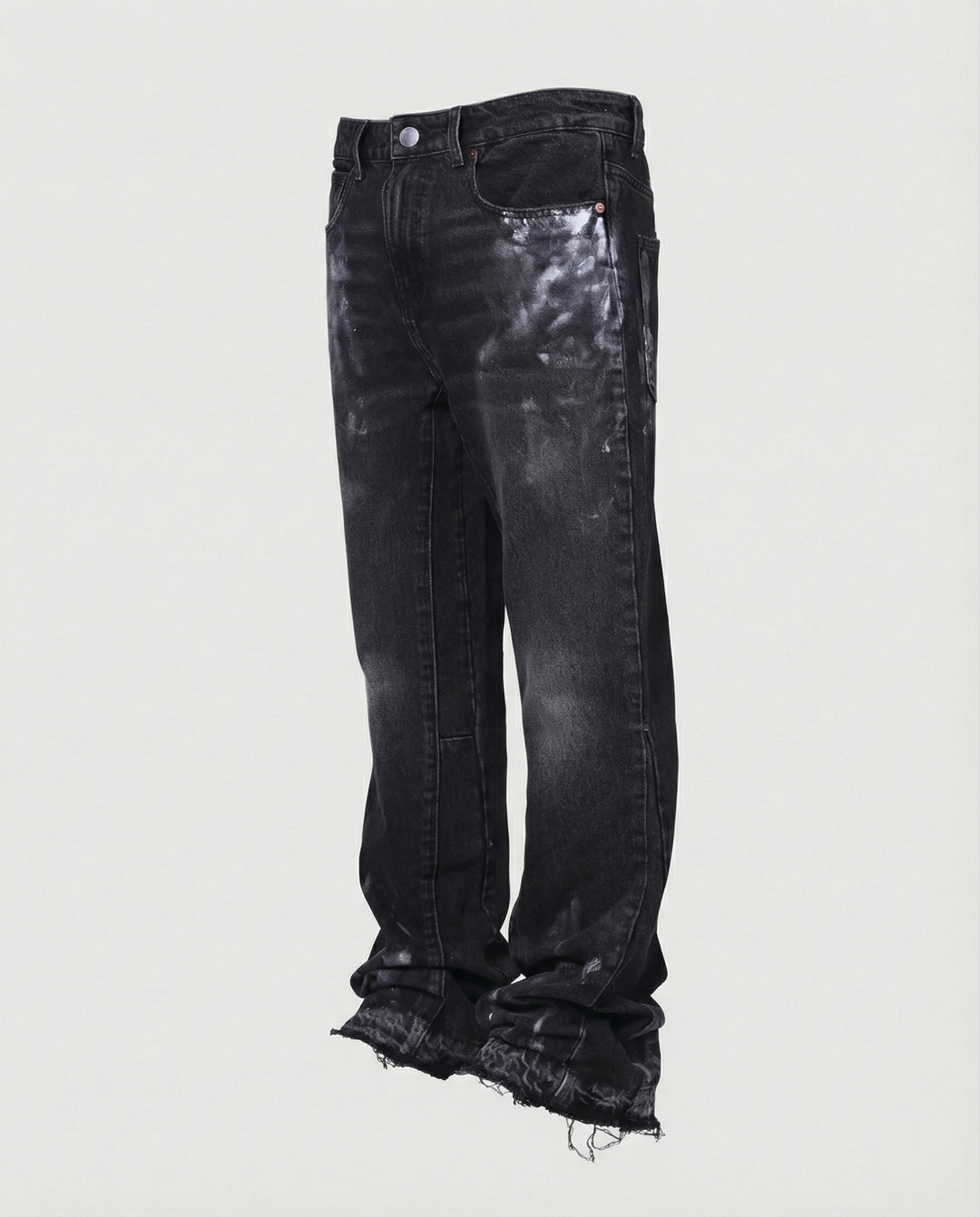 Damen High Waist Jeans mit Fransen Saum