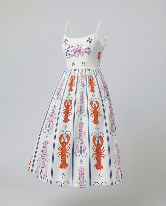 EB | Einfarbiges Kleid mit U-Ausschnitt und Strapsen