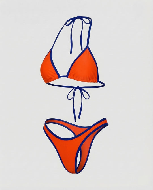 Damen Triangel-Bikini Konturierende Nähte