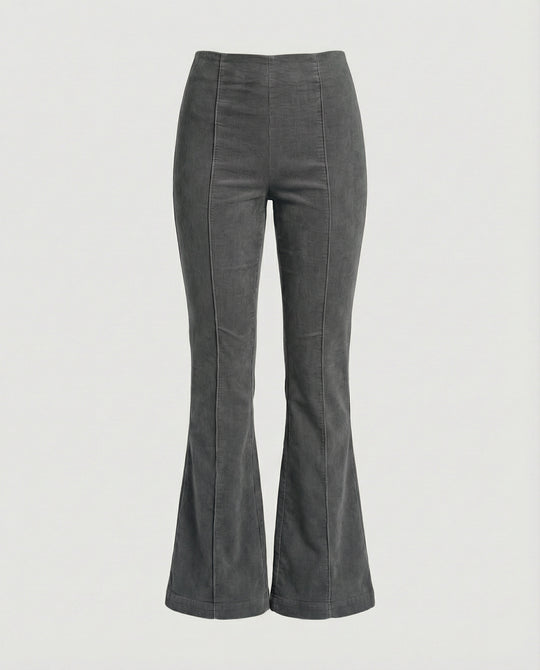 Damen Flared Cord-Hose mit hohem Bund und weichem Material EB