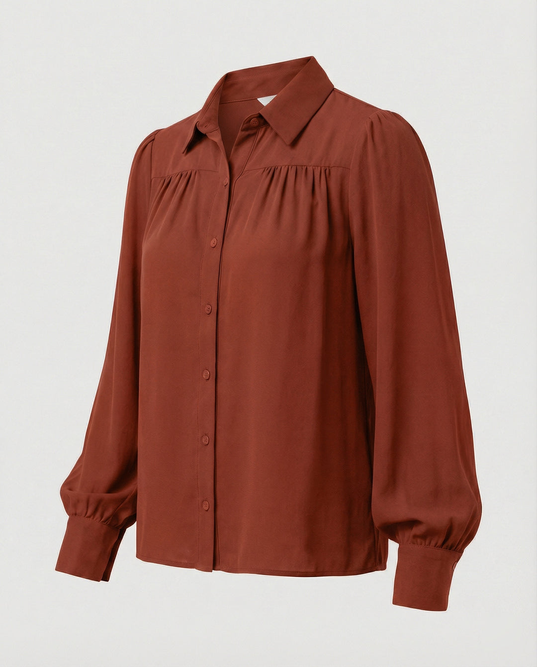 Damen Elegante Bluse mit Puffärmeln und Knopfdetails EB