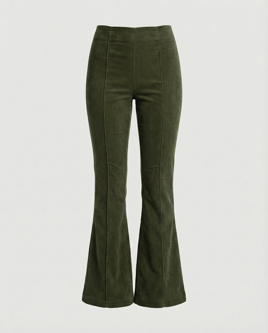 Damen Flared Cord-Hose mit hohem Bund und weichem Material EB
