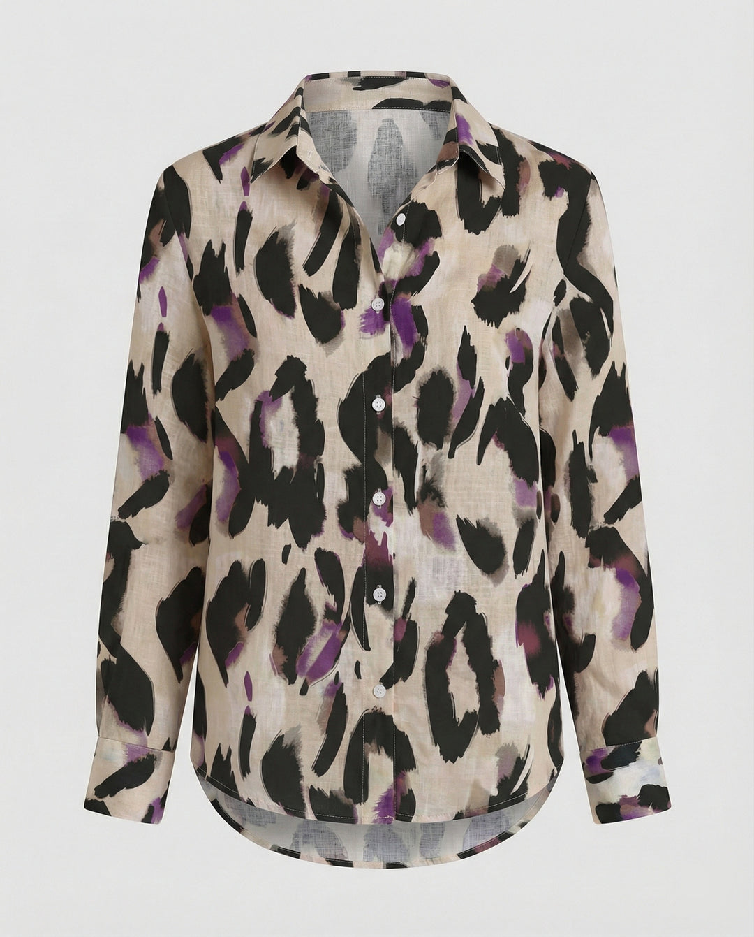 Leichte Hemdbluse Damen Aquarell Blumen