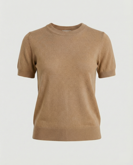 Damen Feinstrickpullover mit Kurzarmiger Silhouette und Weich Fließendem Material EB