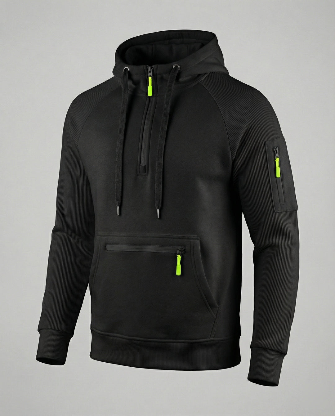 Herren sportlicher Hoodie mit praktischen Reißverschlusstaschen und verstellbarem Kapuzenzug EB