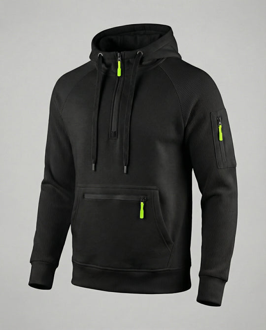 Herren sportlicher Hoodie mit praktischen Reißverschlusstaschen und verstellbarem Kapuzenzug EB