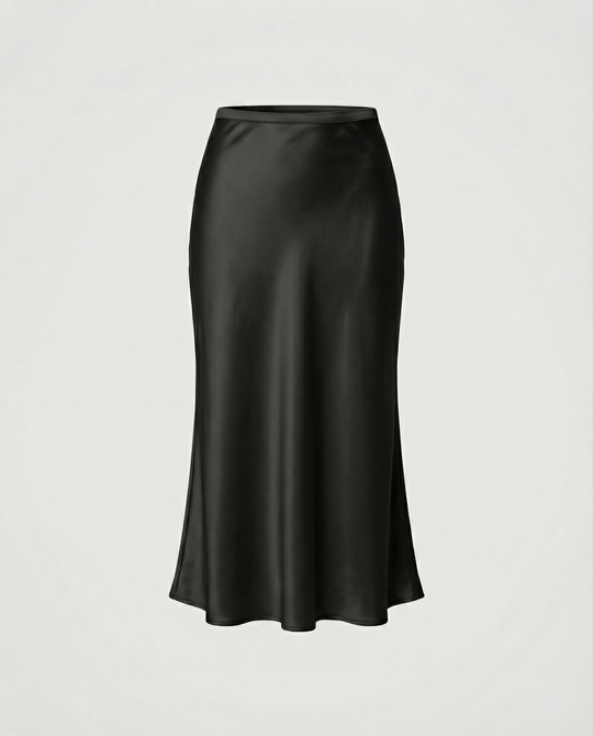 Damen eleganter Midirock mit sanftem Schnitt und hohem Bund EB