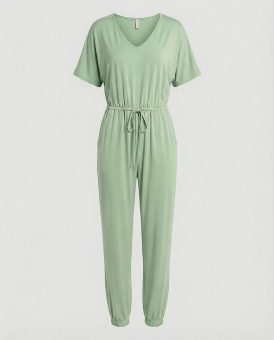 Damen Leichter Jumpsuit mit lockerer Passform und variabler Taille EB