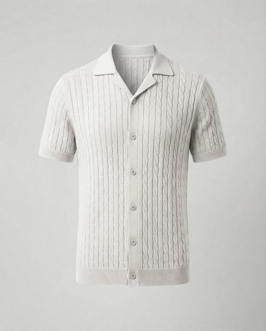 Herren Kurzarm-Strickhemd