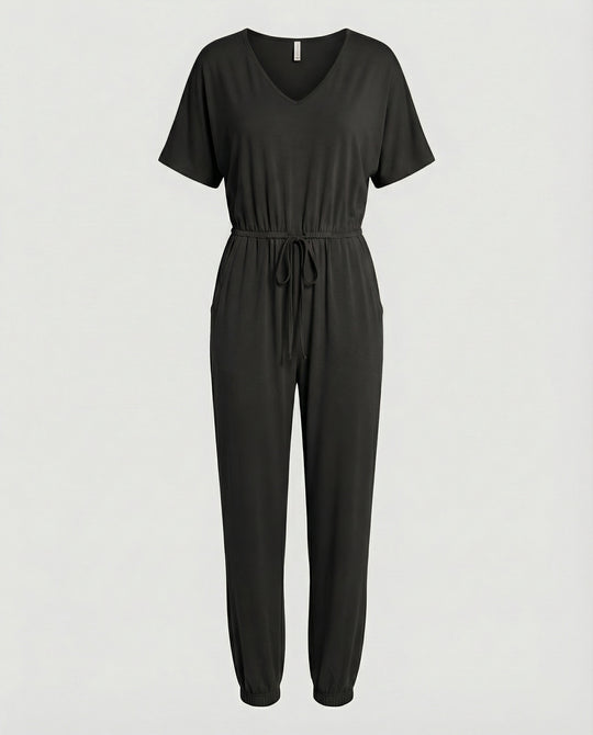 Damen Leichter Jumpsuit mit lockerer Passform und variabler Taille EB