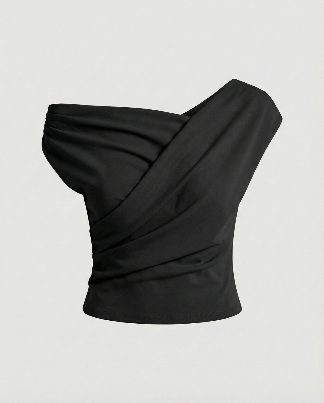Damen Elegantes Drapiertes Oberteil mit asymmetrischem Schnitt EB