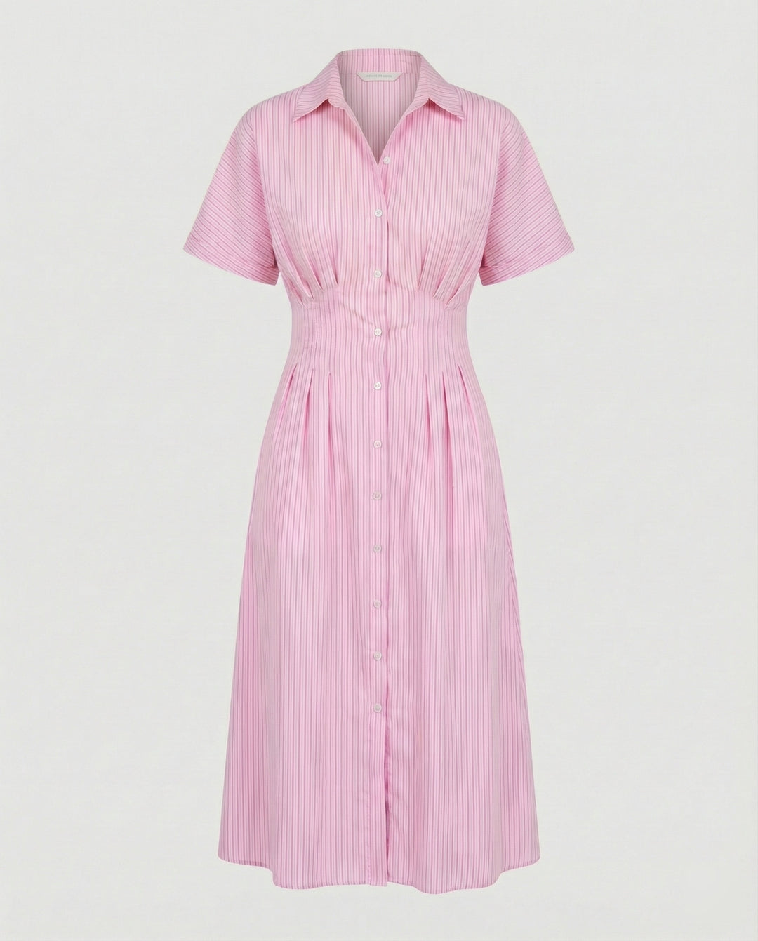 Damen Hemdkleid Midi mit Plissee