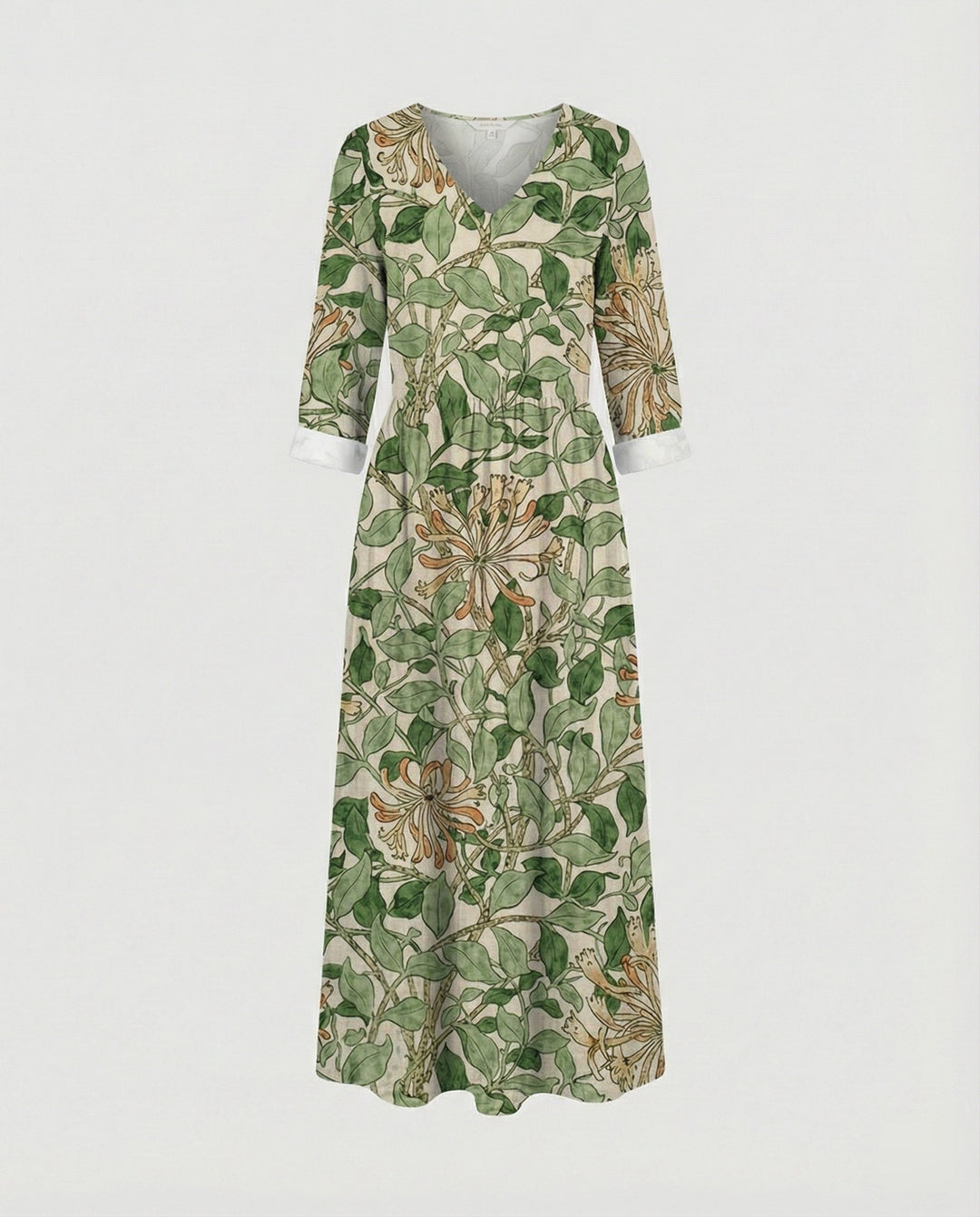 Damen Boho Maxikleid Sommer Leinenoptik