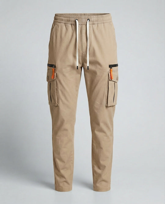 Herren cargo Hose mit innovativen Taschen und elastischem Bund Hedi-Mode