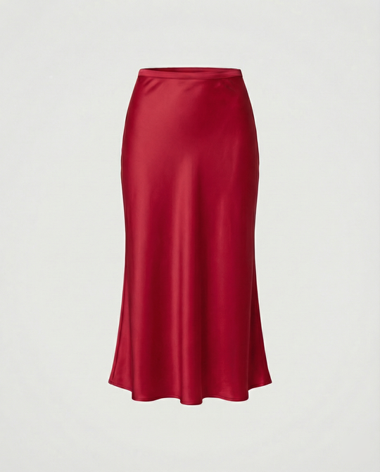 Damen eleganter Midirock mit sanftem Schnitt und hohem Bund EB