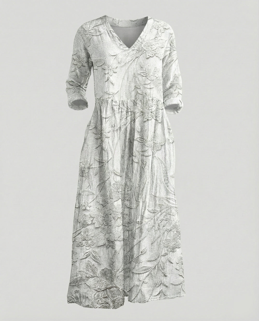 Damen Boho Maxikleid Sommer Leinenoptik