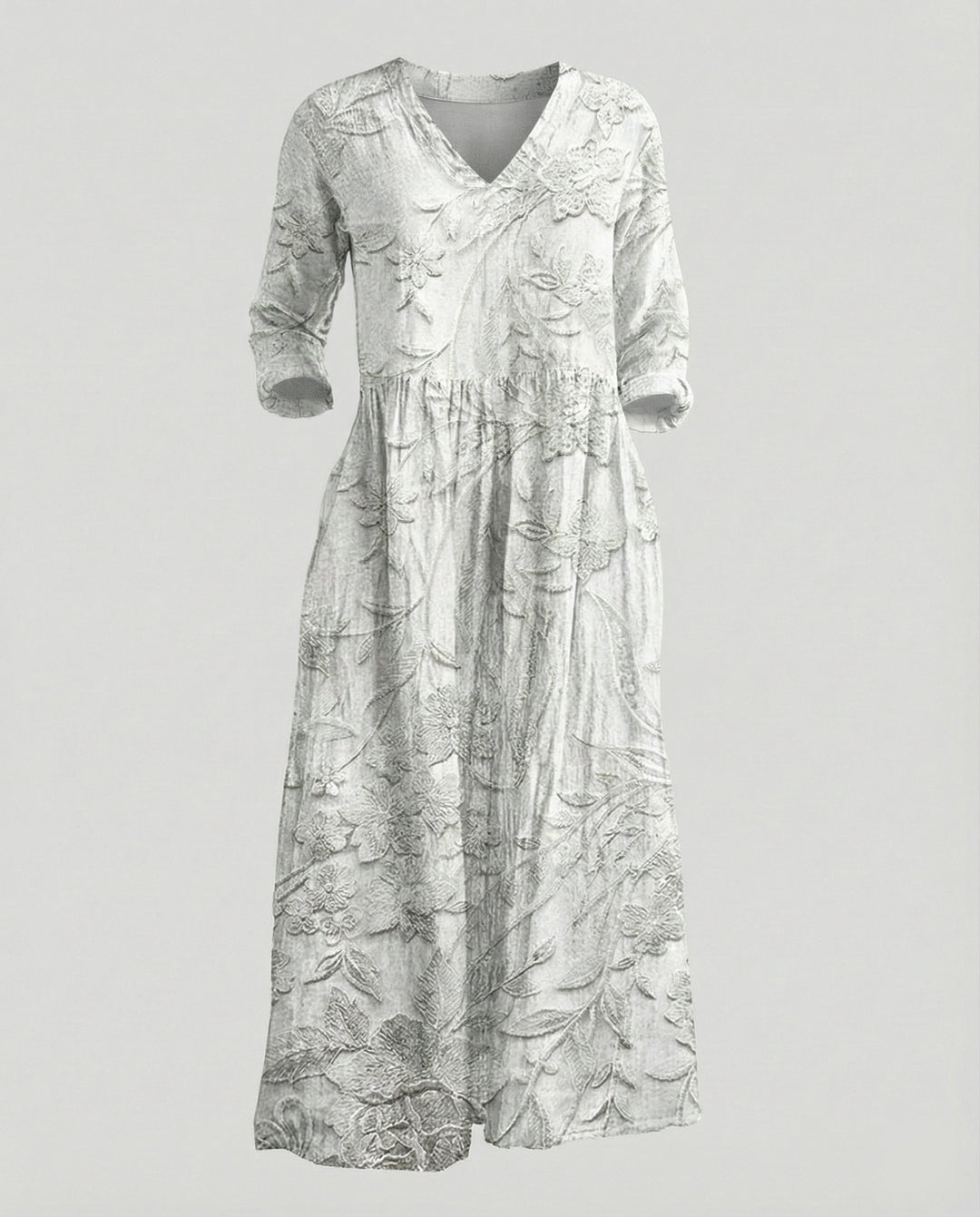 Damen Boho Maxikleid Sommer Leinenoptik