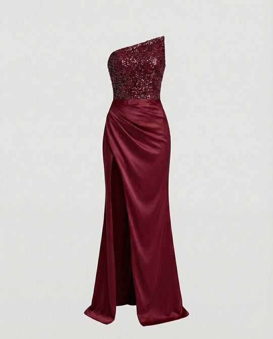 Damen Abendkleid Elegant Schulterfrei