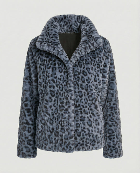 EB | Mantel - Kunstpelz - Oversized Fit - Reverskragen - Leopardenprint