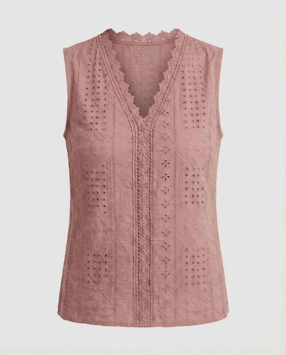 Damen Baumwolltop mit Lochstickerei EB