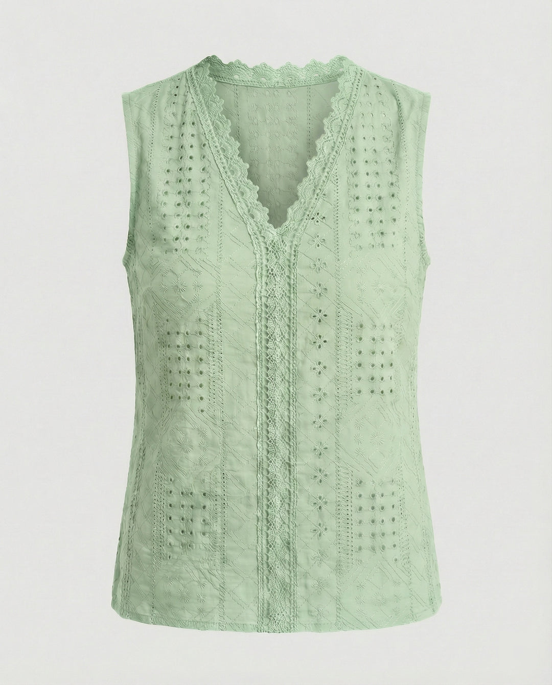 Damen Baumwolltop mit Lochstickerei EB