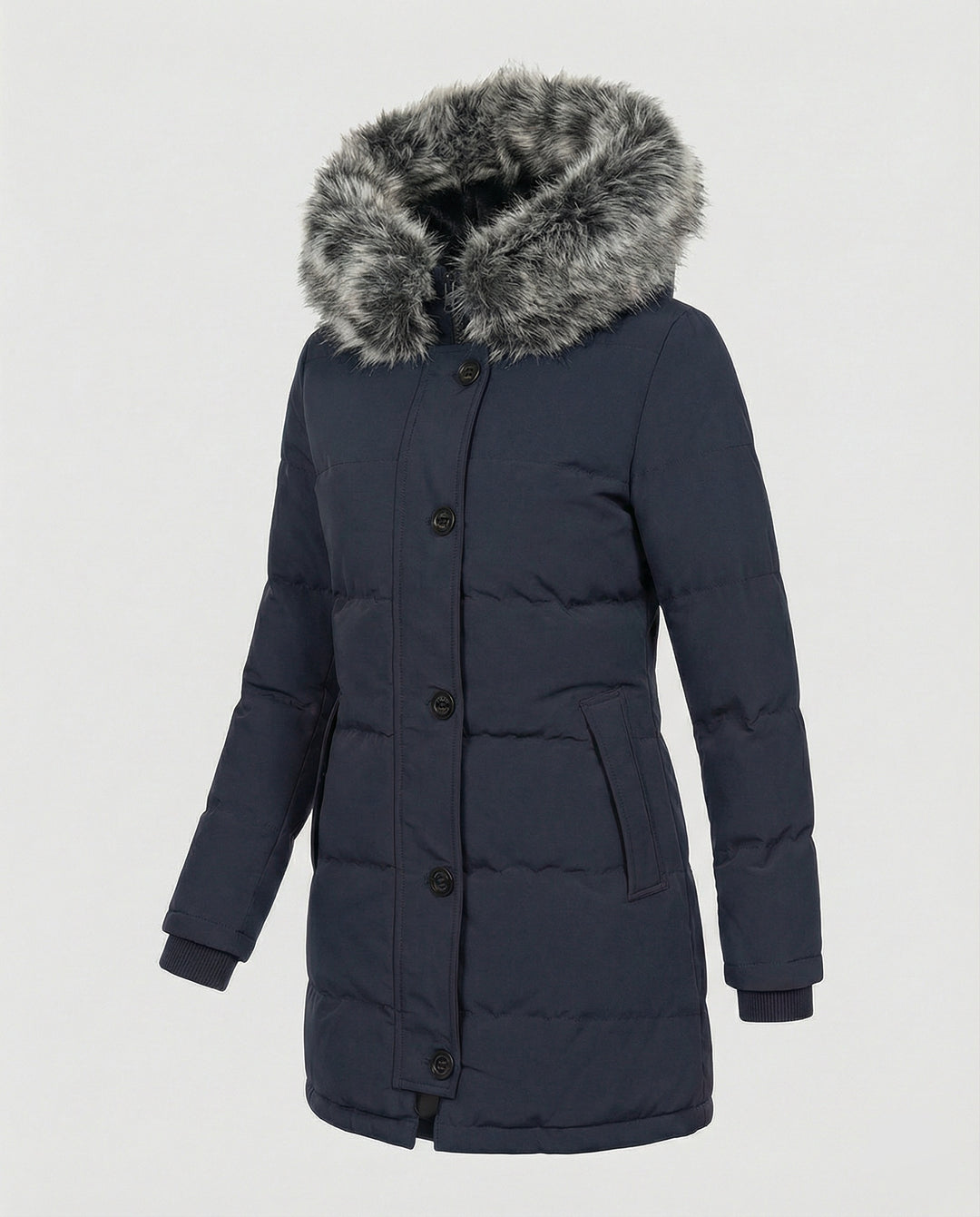 EB | Slim-Fit Winterparka mit Kunstfellkapuze