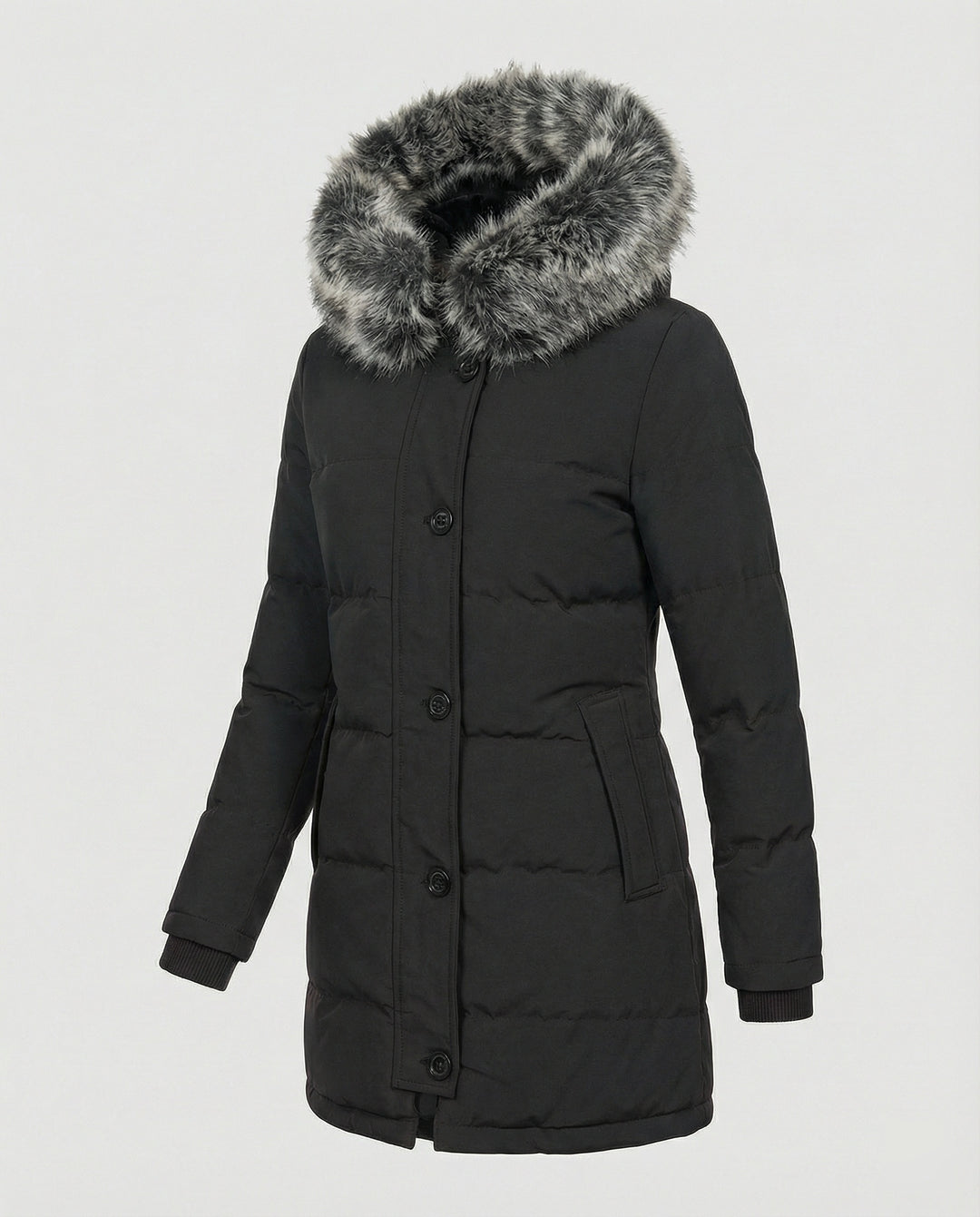 EB | Slim-Fit Winterparka mit Kunstfellkapuze