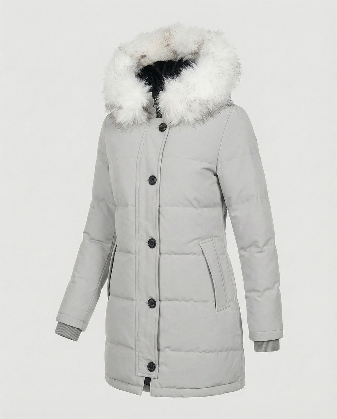 EB | Slim-Fit Winterparka mit Kunstfellkapuze