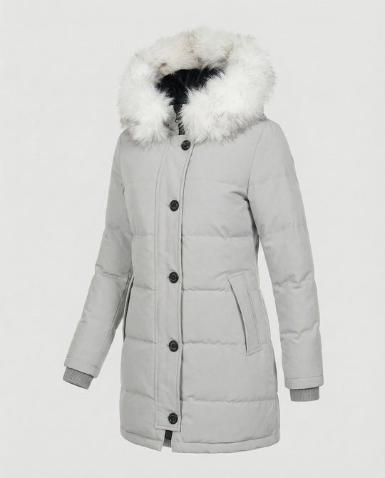 EB | Slim-Fit Winterparka mit Kunstfellkapuze