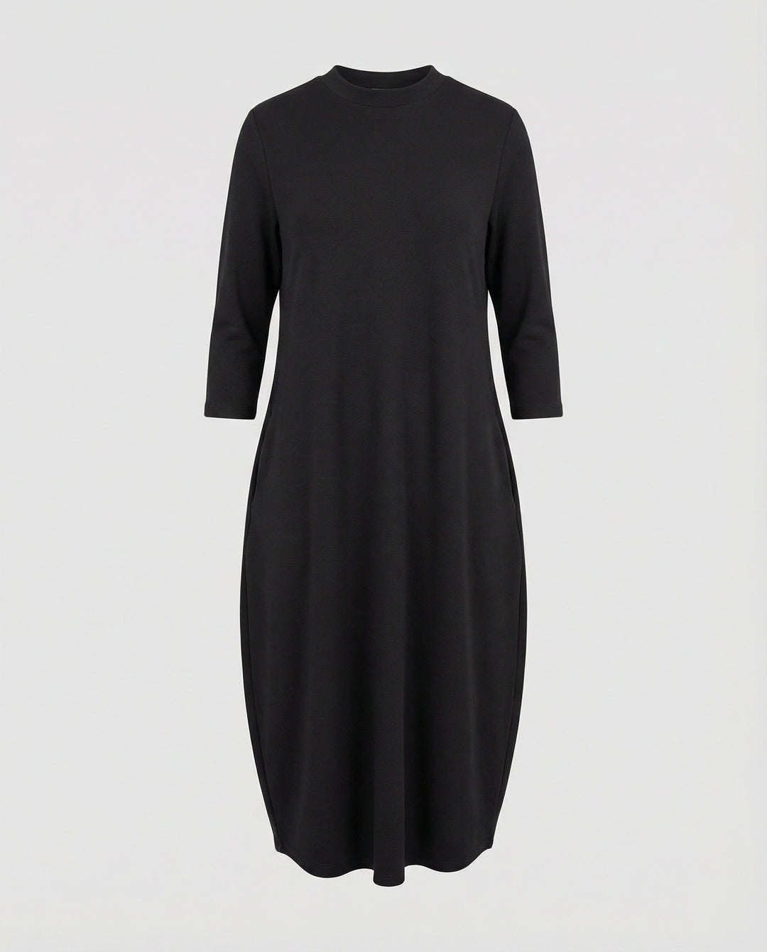 EB | Einfarbiges Kleid mit Rundhalsausschnitt und Tasche