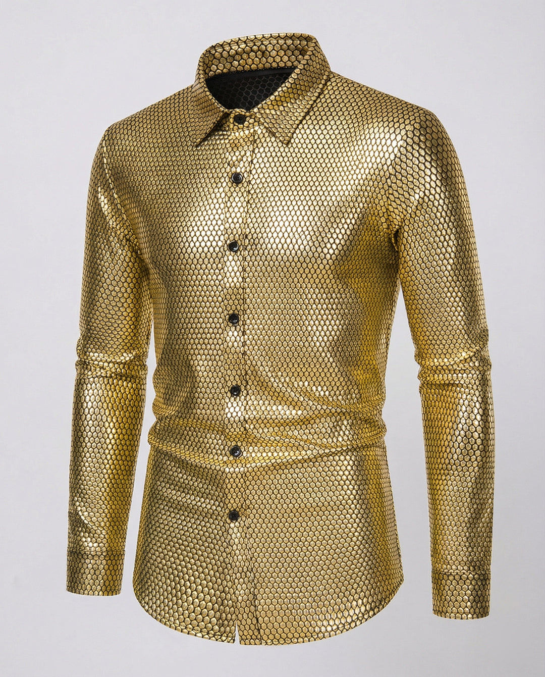 Herren Hemd mit glanzvollem Wabenmuster EB