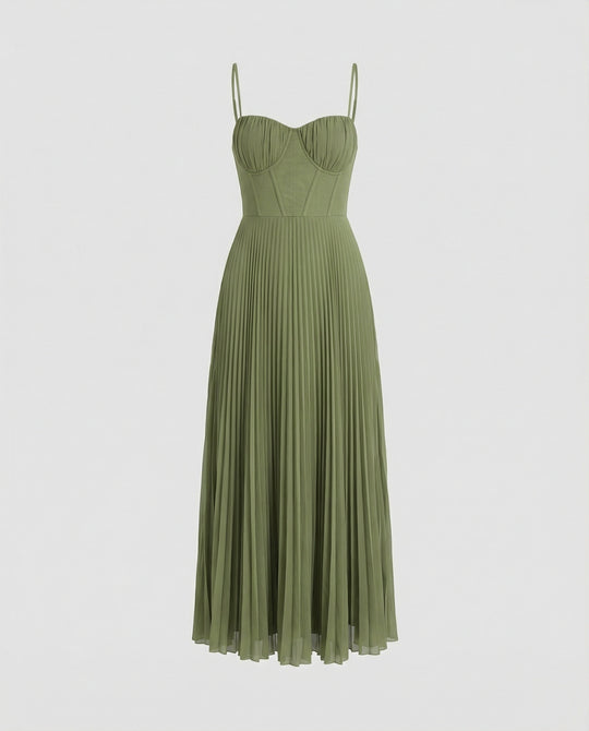 EB | Midi Ärmellos Kleid Mit Gefälteltem Tüll-Bustier