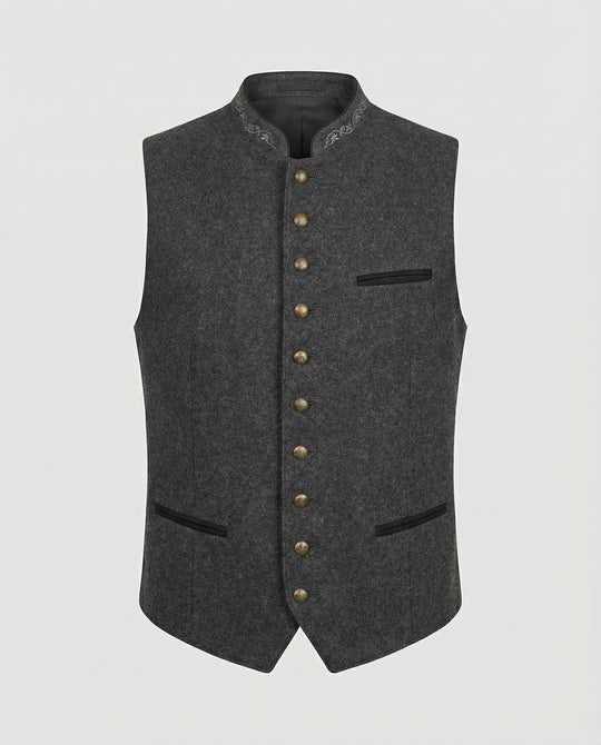 EB - Elegante Herren Trachtenweste Grau Traditionell