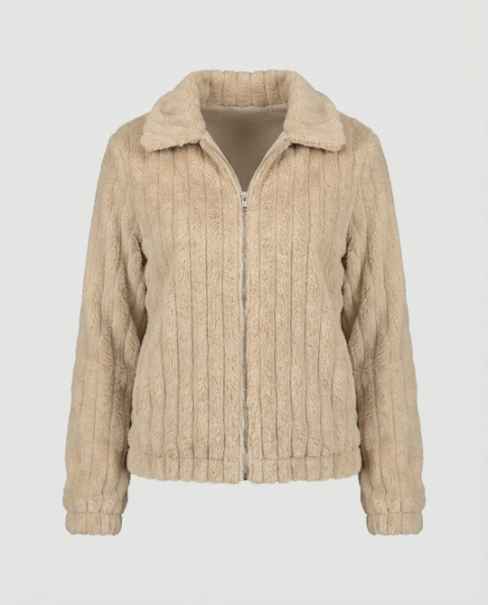 EB | Stilvolle Teddy Damenjacke mit Kragen
