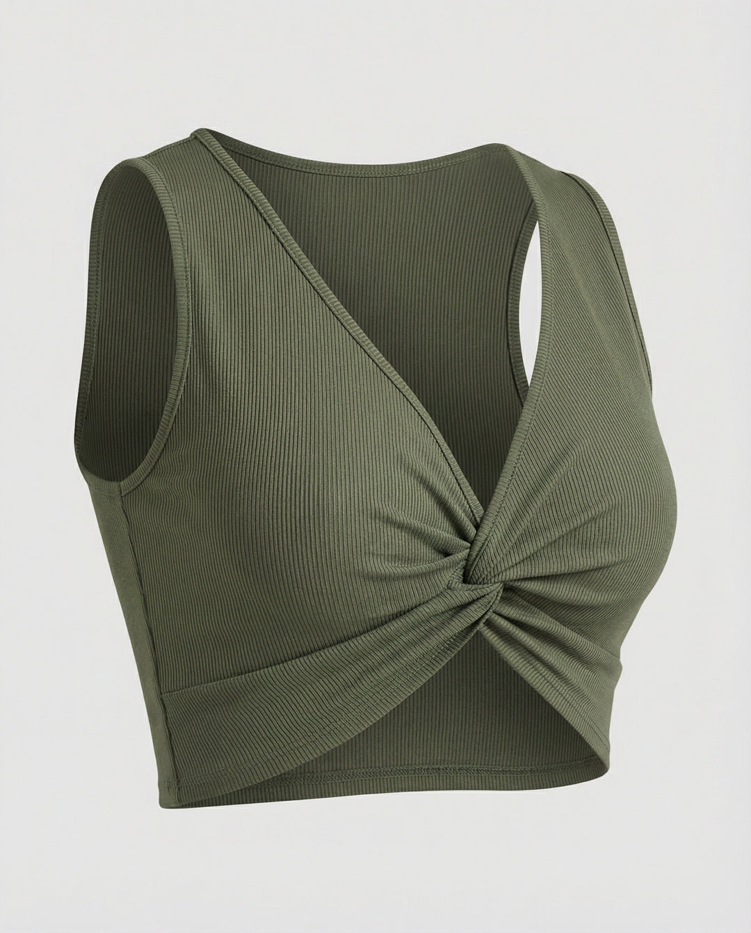 Damen Crop-Top mit elegantem Knoten und tiefem V-Ausschnitt EB