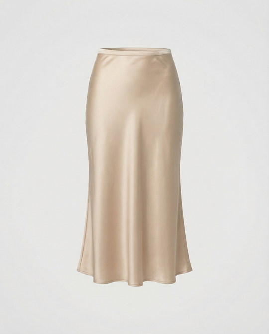 Damen eleganter Midirock mit sanftem Schnitt und hohem Bund EB