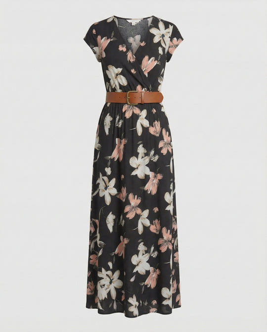 Boho Langes Maxikleid mit Blumenmuster für Sommer & Urlaub | EB