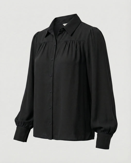 Damen Bluse mit voluminösen Ärmeln und eleganten Rüschendetails EB
