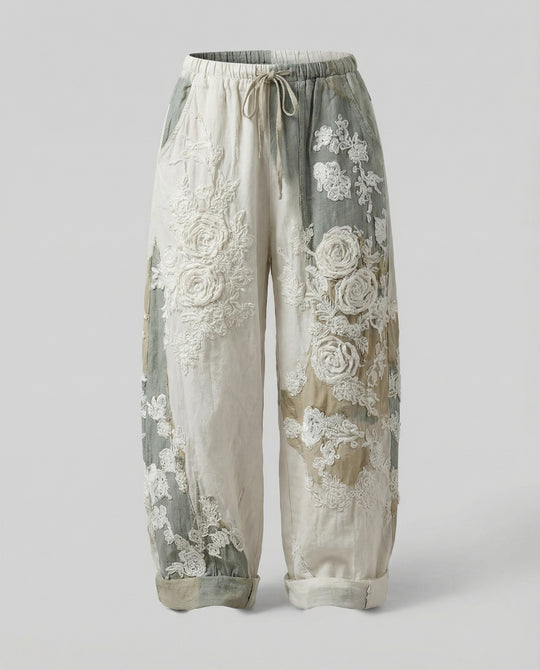 Damen Haremshose Boho Patchwork
