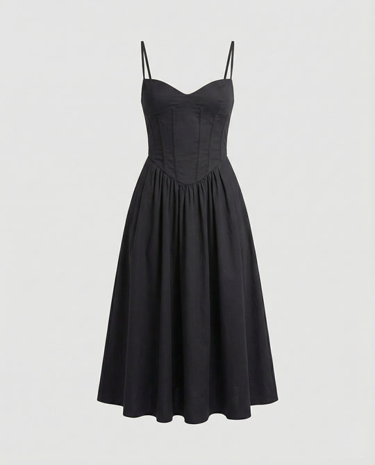 Damen Elegantes Langkleid mit taillierter Silhouette und schwingendem Rock EB