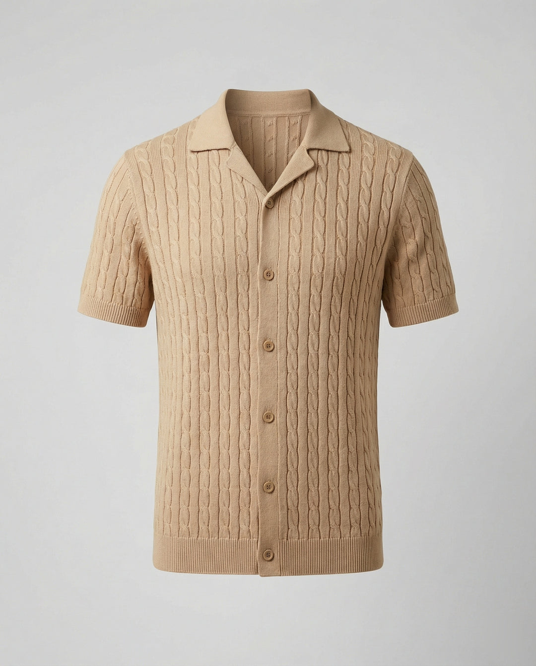 Herren Kurzarm-Strickhemd