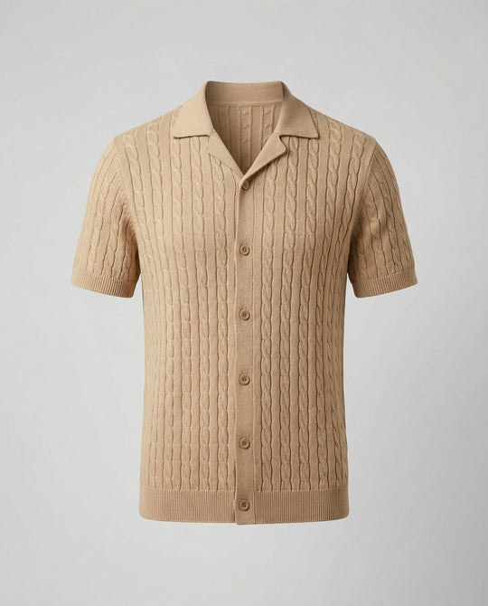 Herren Kurzarm-Strickhemd