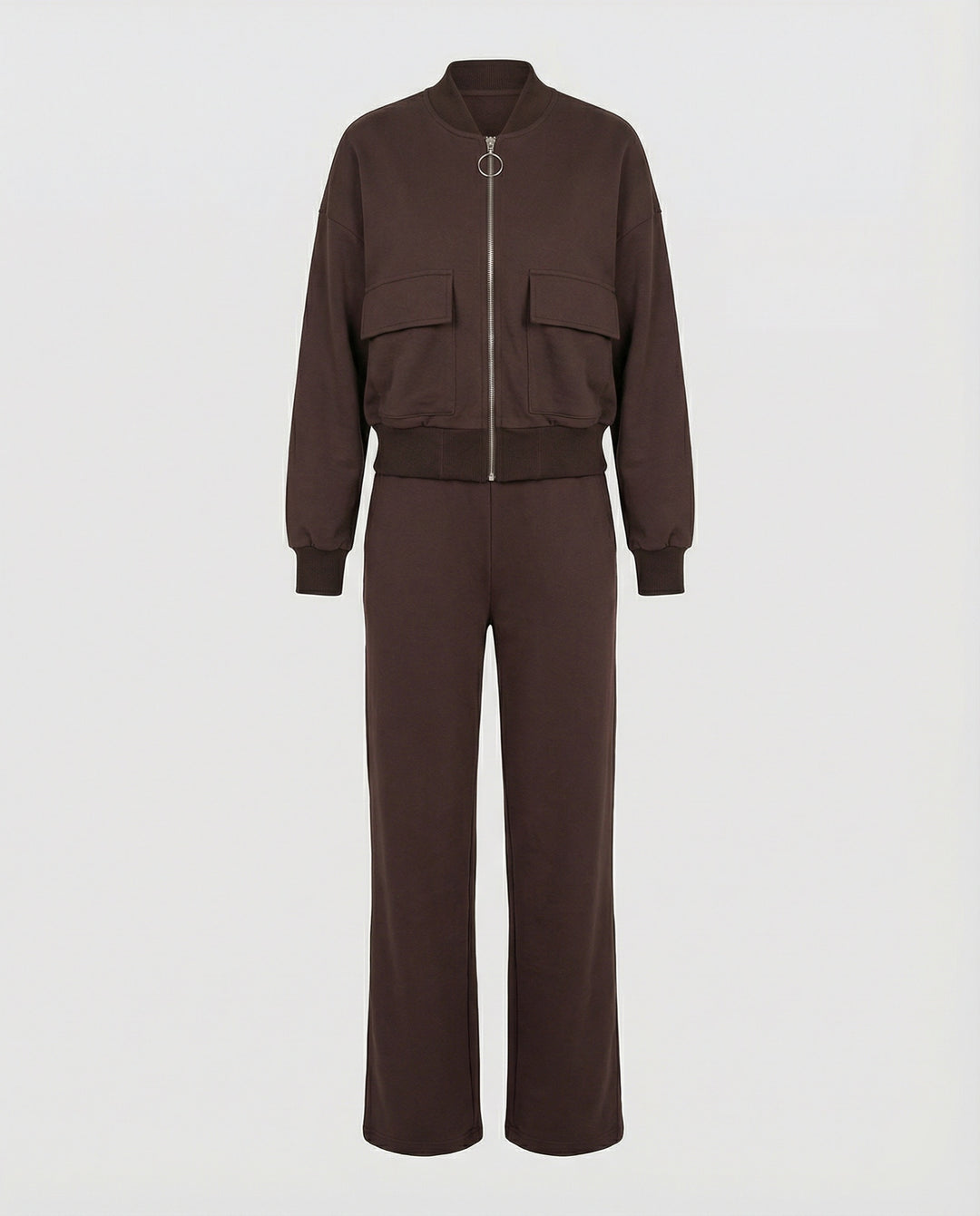 Damen lässige Zip-Jacke mit Taschen